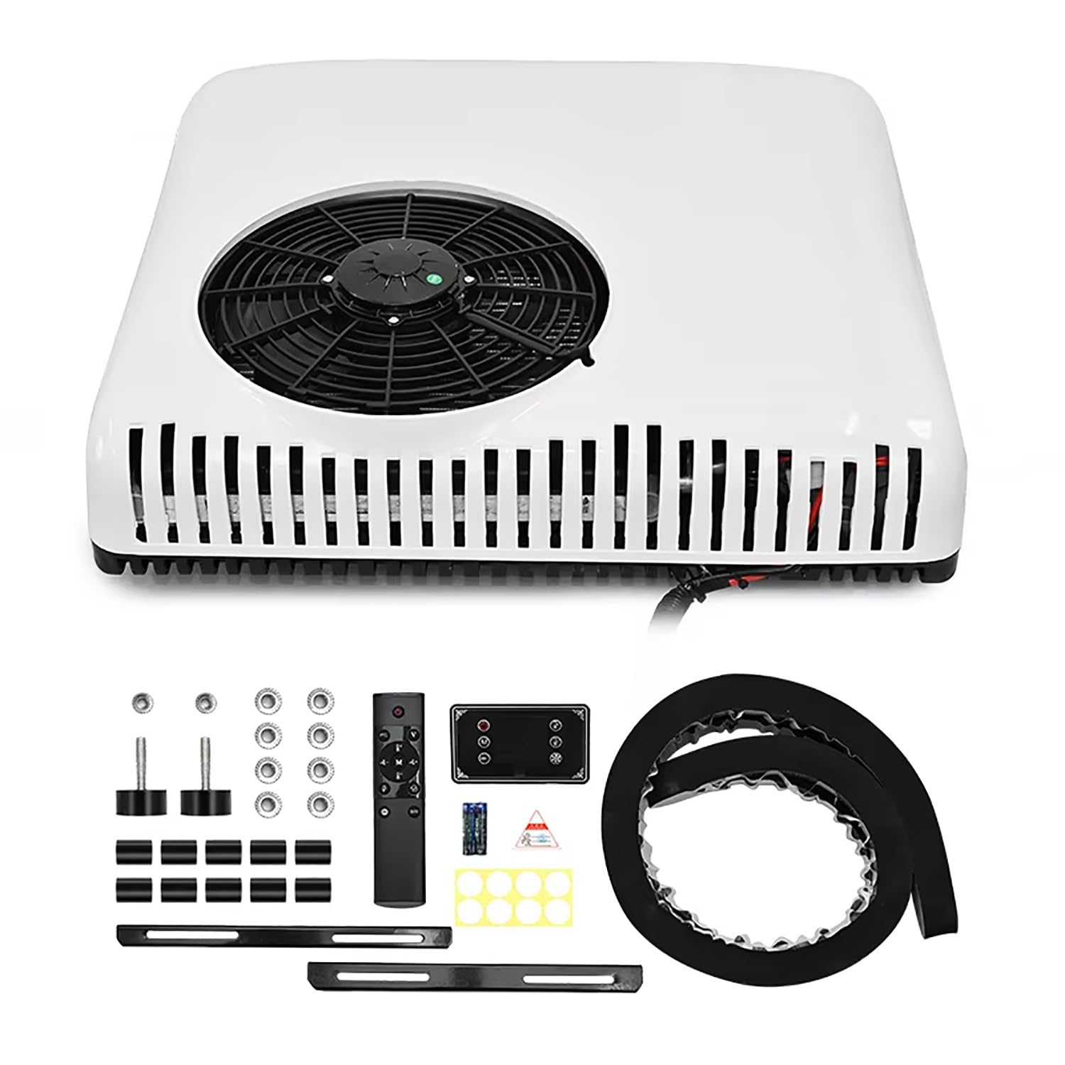 Aire acondicionado universal de techo para camionetas y autocaravanas, 12V,24V,48V,control remoto, refrigeración y calefacción eficientes. aire acondicionado camper camion y excavadoras,White24V