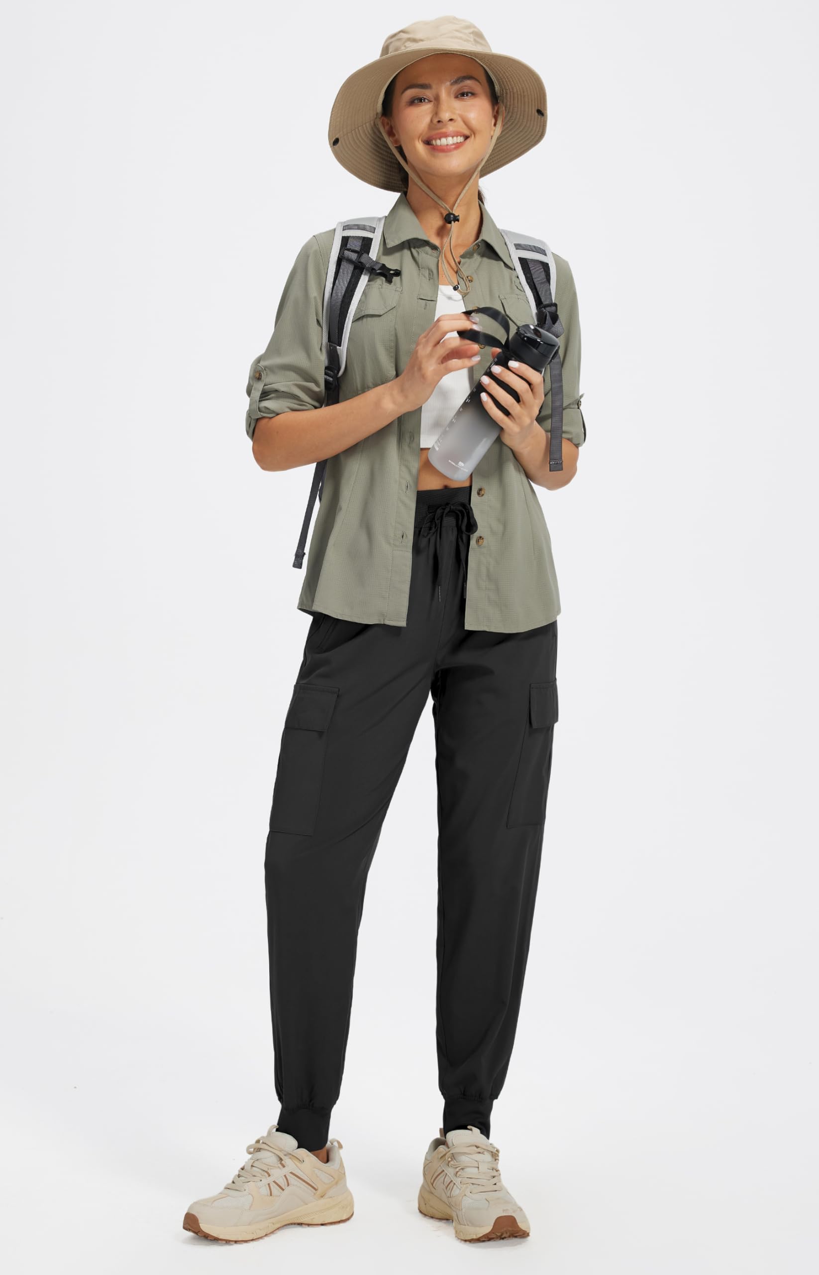 Pantalon de Randonnée Femme Été Jogging Cargo Léger Séchage Rapide Imperméable Montagne