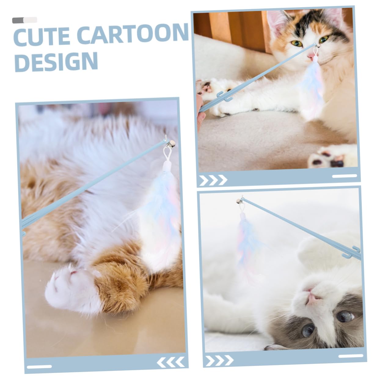 Sosoport 16pezzi Giocattoli Interattivi Per Gatti Con Manico Ergonomico e Piume Colorate Per Gioco Indoor e Stimolazione Fisica Dei Gatti
