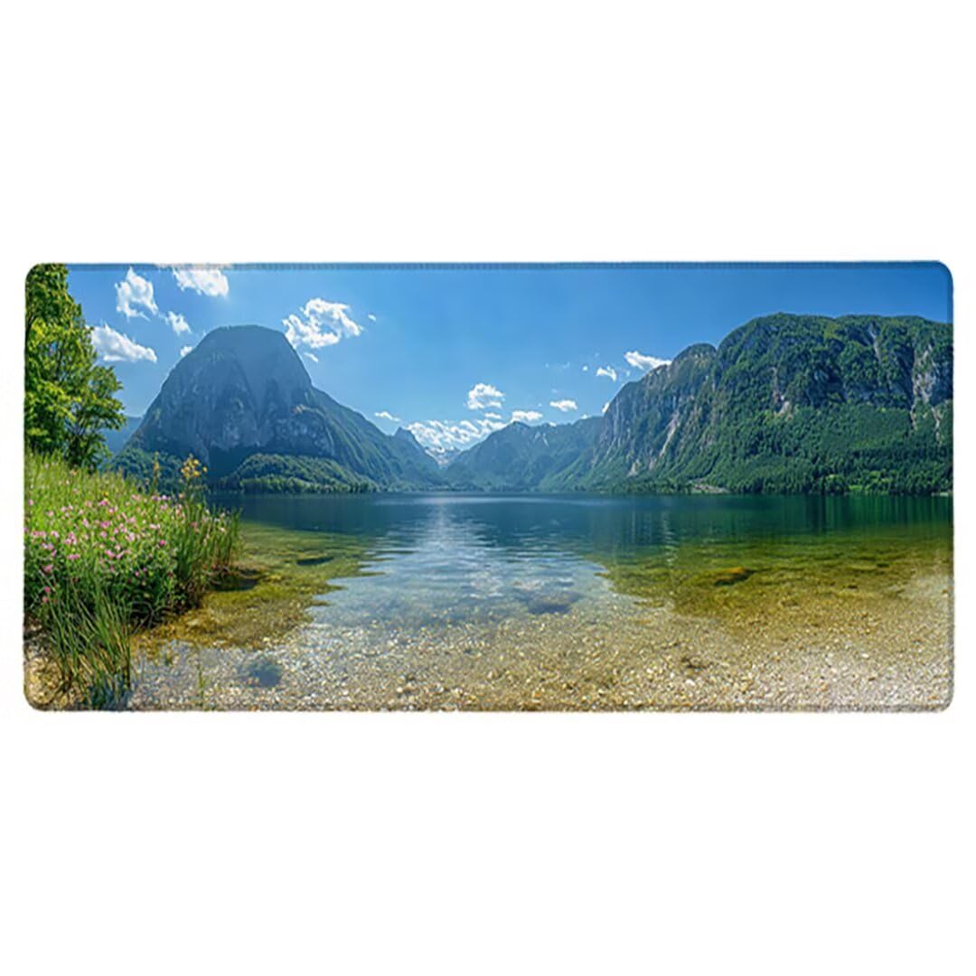 Podkładka pod mysz XXL Valley - 1600x800x3mm - krajobraz Duża mata na biurko z przeszytymi krawędziami Wodoodporna antypoślizgowa do komputera, laptopa poprawia precyzję i szybkość-36750
