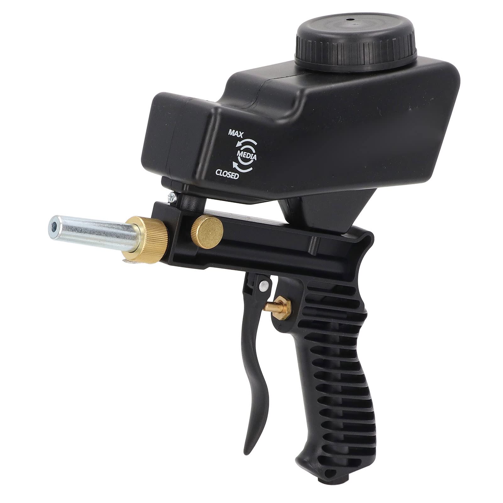 Asixxsix Sand Blaster Gun Kit, 6000RPM Portable Sandblaster Handheld Air Sand Blaster 90psi Sandblasting Spray Gun Tool for Steel Grit, Glass Bead, Silicon Carbide, Alumina(Black)