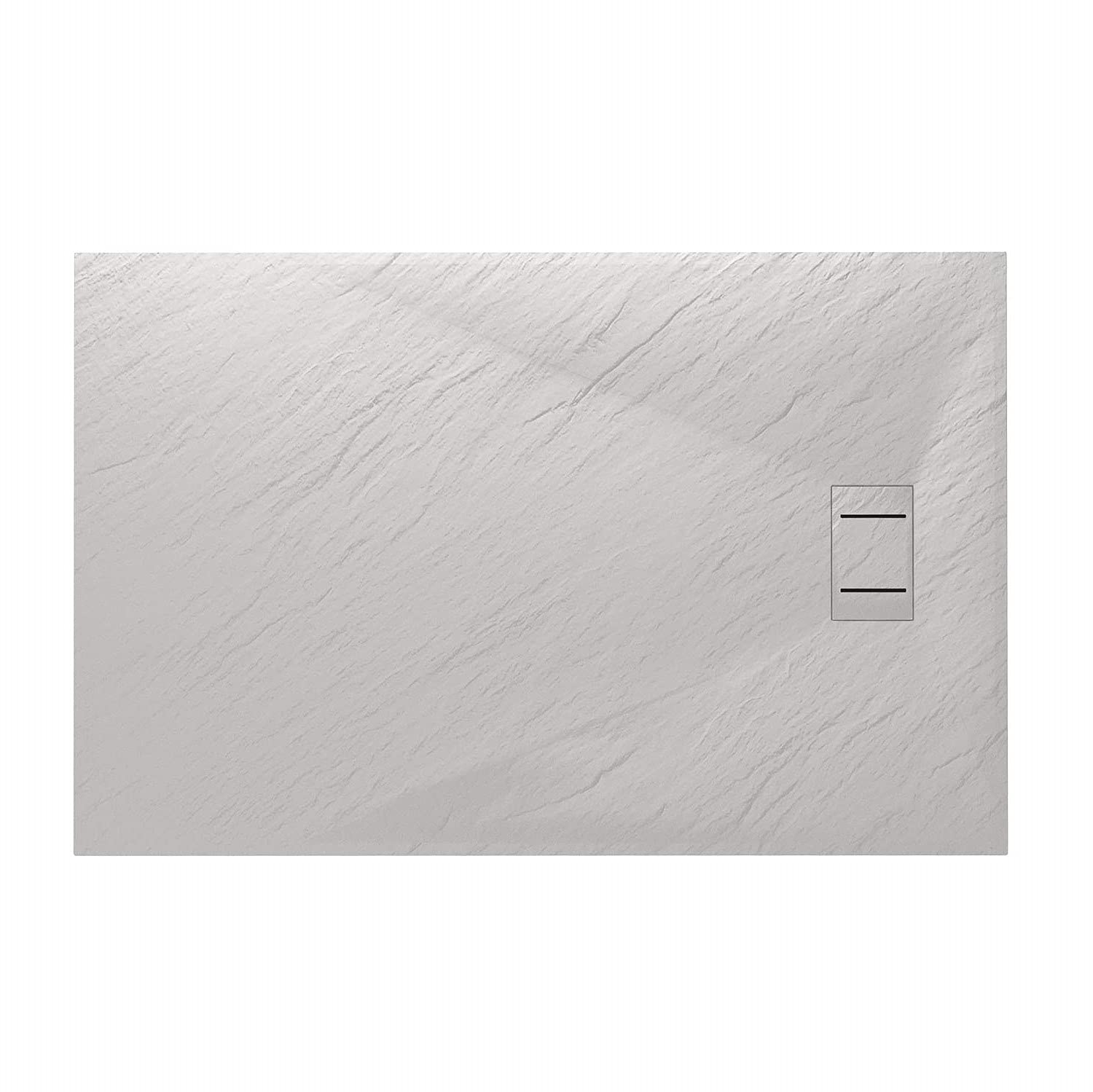 Plato de ducha efecto piedra con valvula incluida H. 2.6 cm - 70 x 90 Blanco