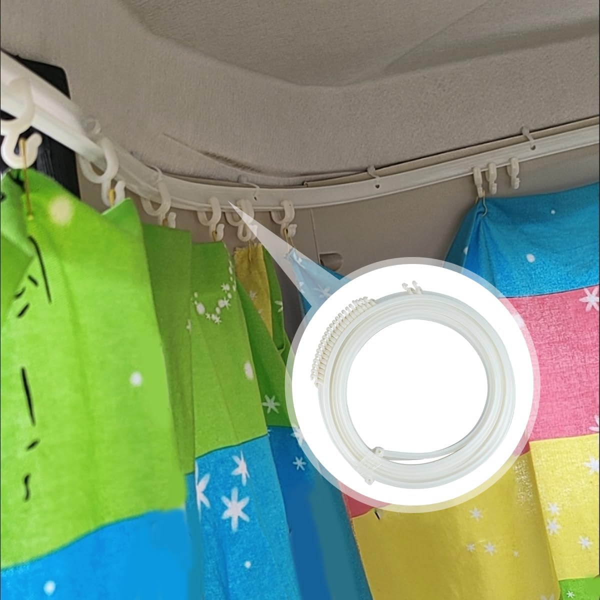 Flexible Bunk Bed Curtain Track Bendable Removable Underbed Curtain Track for Bed Curtains Blackout Bunk (13FT)