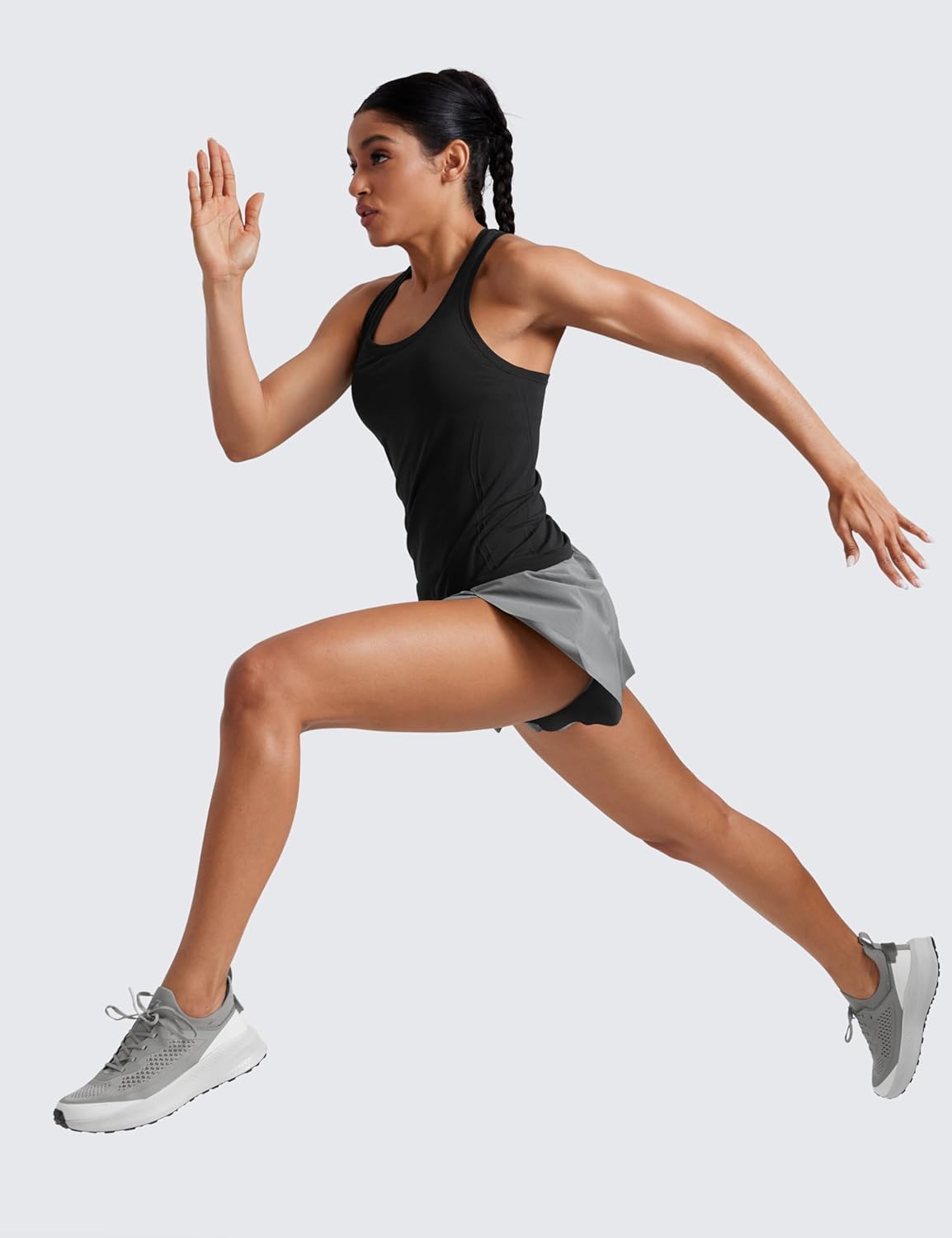 CRZ YOGA Seamless Racerback Tank Tops for Women - Gym Workout Athletic Running Sleeveless Shirts Breathable Scoop Neck - Image 4