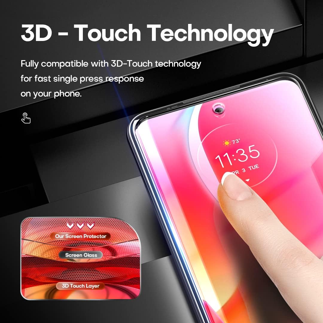 TOCOL [3+3 Moto G Power 2022 Screen Protector - 3 Pack Screen Protector & 3 Pack Camera Lens Protector, Tempered Glass Screen Protector for Motorola G Power 2022 6.5'', Anti-Scratch, [Alignment Tool]