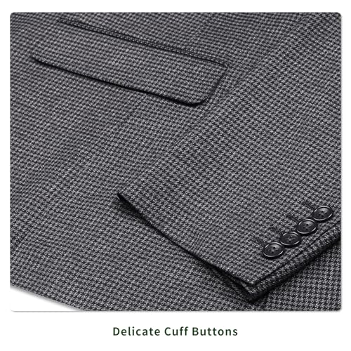 P&L Men's Classic Fit Houndstooth Blazer Two-Button Sport Coat Lightweight Stretch Jacket for Business & Casual Wear4