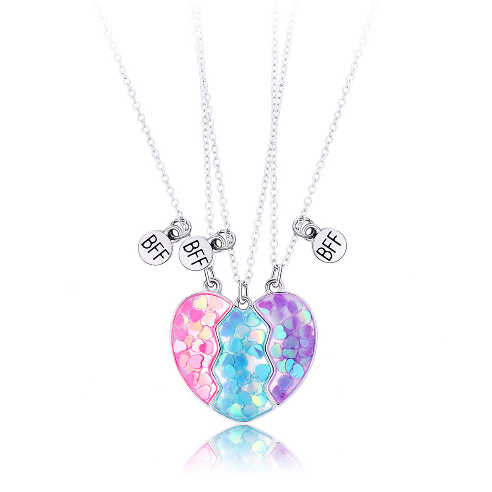 CERSLIMOBest Friend Necklace - Matching Heart Friendship Necklace for 2 Girls, Kids' Birthday &