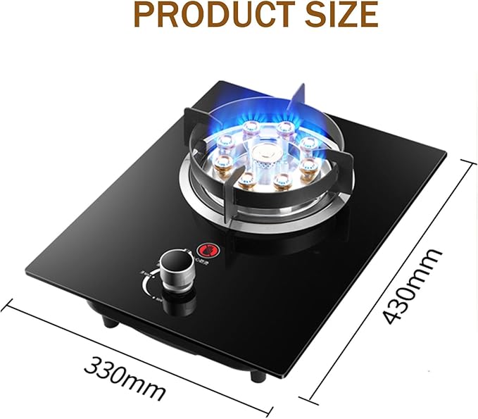 Estufa de Gas 1 Quemador, 5.0KW, Vidrio Templado, Empotrable miniatura 2