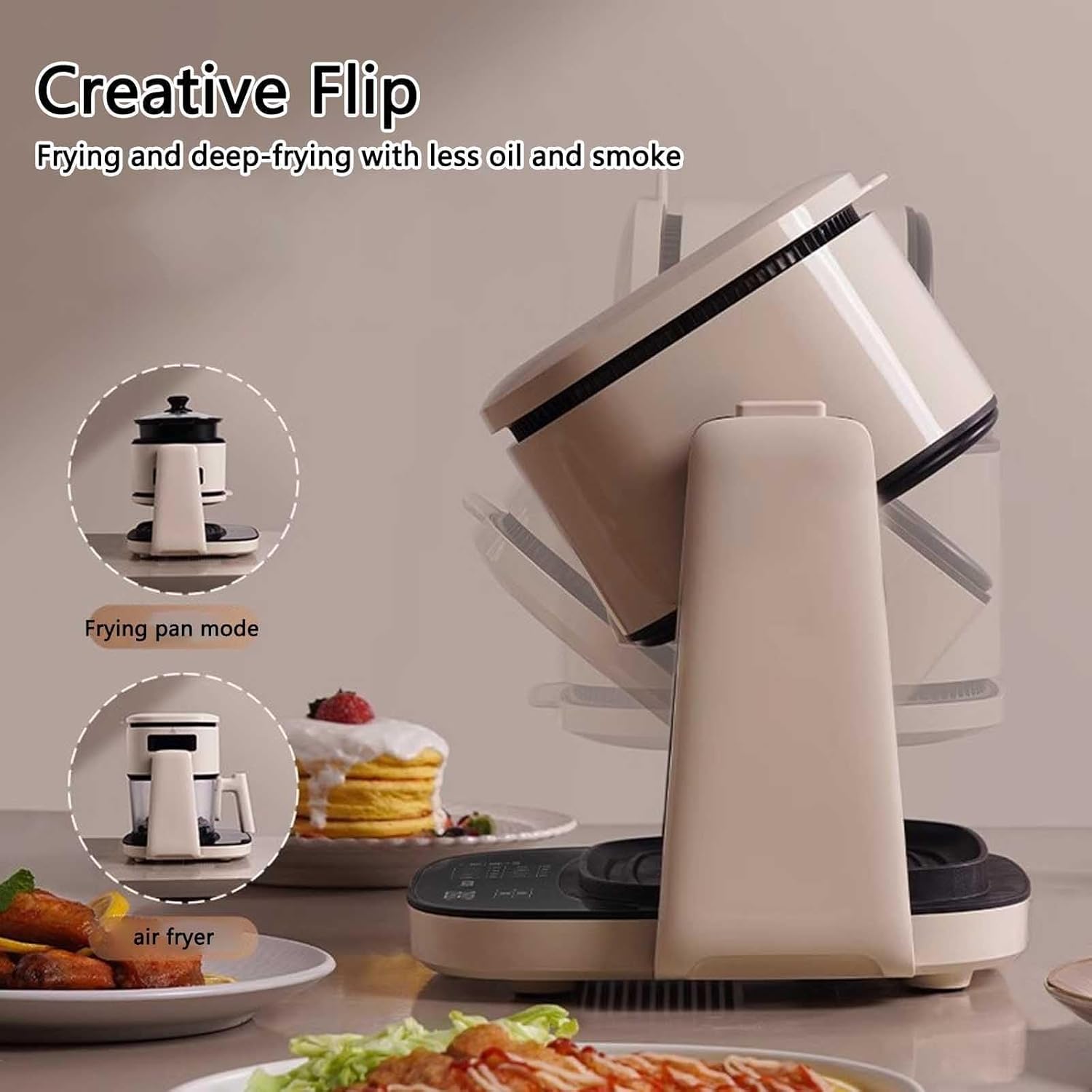 ノンフライヤー 2in1 エアフライヤー&グリルパン 4L+1.5L大容量家庭用