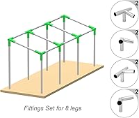 Vista 2 de GoodsZone - Kit de accesorios para toldo de 1-3/8" pulgadas, para techo inclinado, cochera, cenador, inclinable a cobertizo, conectores para marco