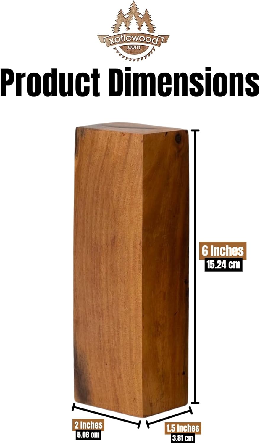 IECAP LLC Hardwood Desert Ironwood Blanks - Pack of 4 Exotic Wood Woodchucks Wood – Natural Wood Blocks for Woodturning, Carving & DIY Crafts – Ironwood Lumber Turning Blanks – Size 6 x 2 x 1.5 inches
