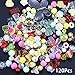 120Pcs Aesthetic Acrylic Assorted Beads Mix Color Pastel Beads Flower Heart Star Butterfly Candy Round Beads Plastic Beads Cute Beads Bulk for Bracelets Jewelry Making DIY Crafts Necklaces
