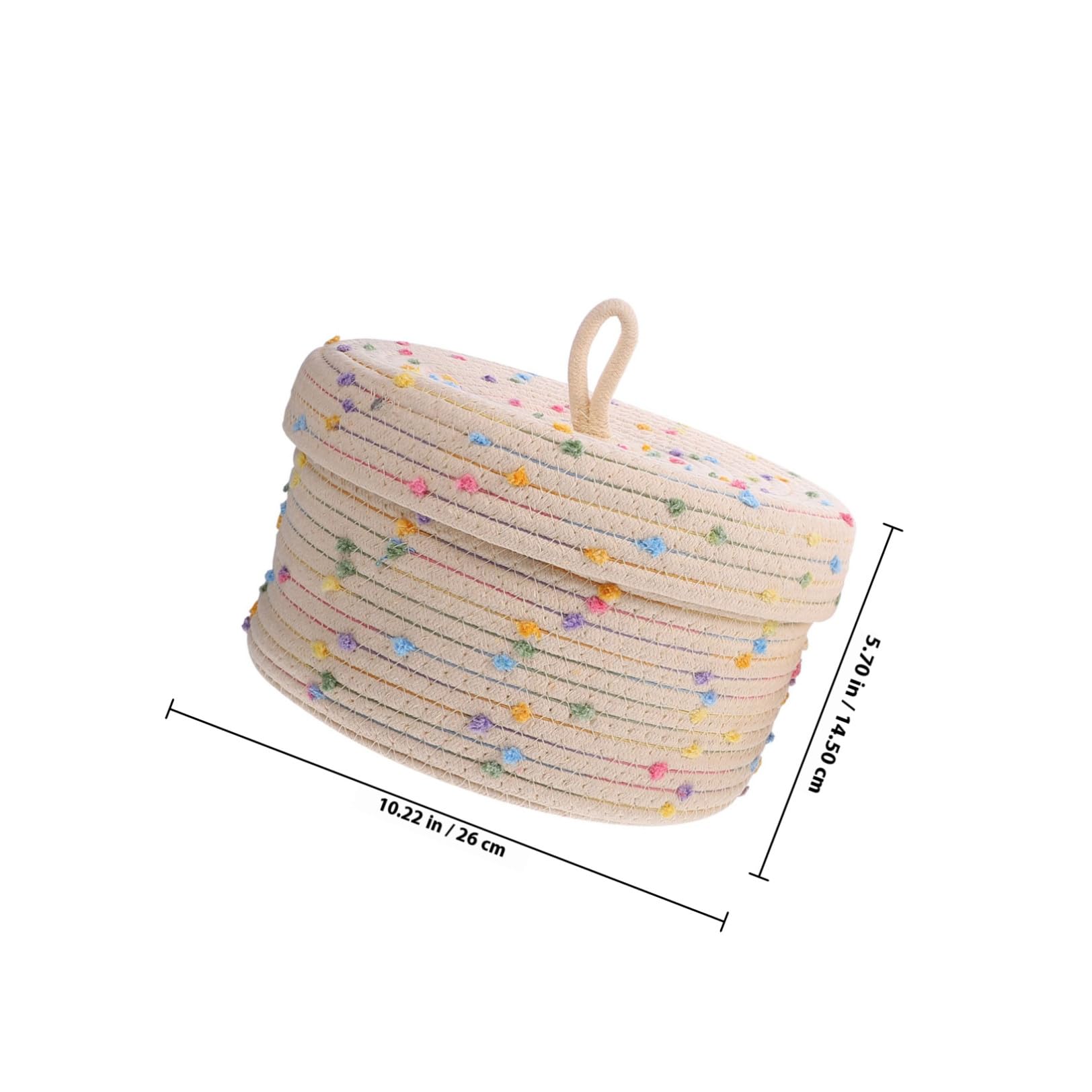 ifundom Cesto Intrecciato in Corda di Cotone 2 Pezzi Coperchio per Giochi e Snack, Portaoggetti per Organizzare Tocco Confortevole e Design Semplice