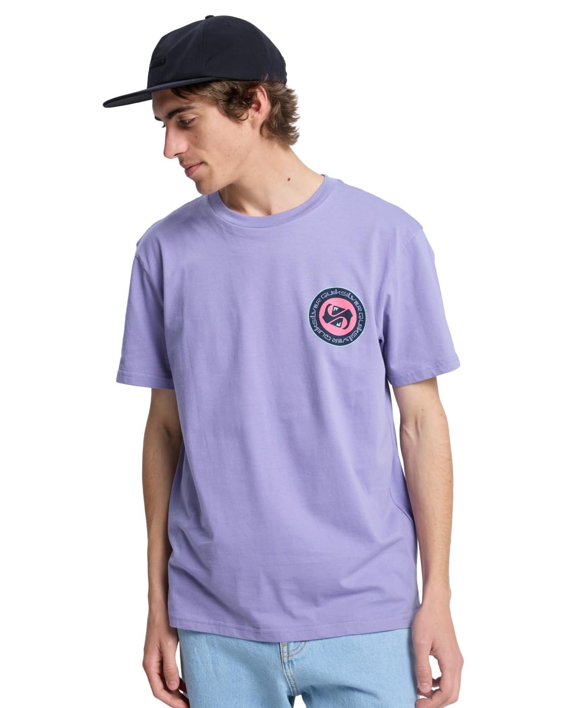 T-shirt en coton Quiksilver EV Duality violet de taille L