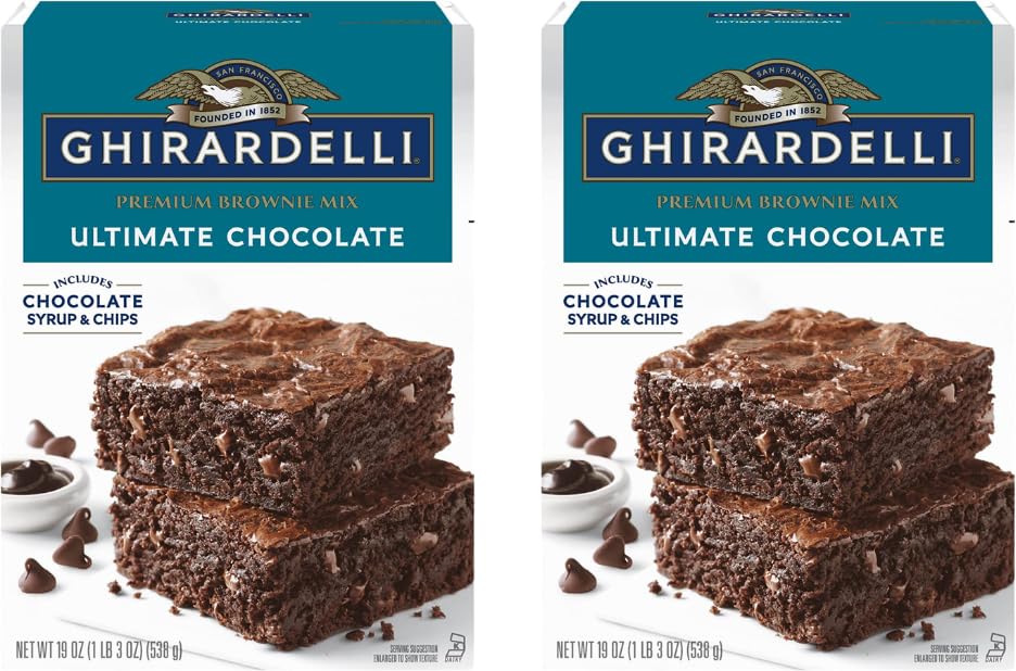Ghirardelli Ultimate Chocolate Premium Brownie Mix, 19 Oz (Pack Of 2)