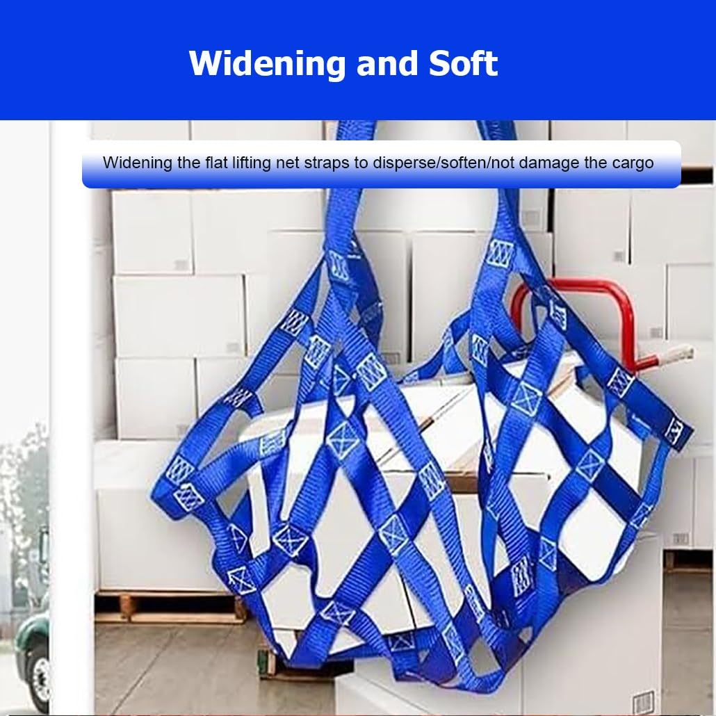 Cinghie di sollevamento for carichi blu quadrate da 1/1,5/2/2,5/3/3,5/4 m for paranco, rete di sollevamento in poliestere piatto resistente allo strappo(3.0m-6613.9lbs-15cm)