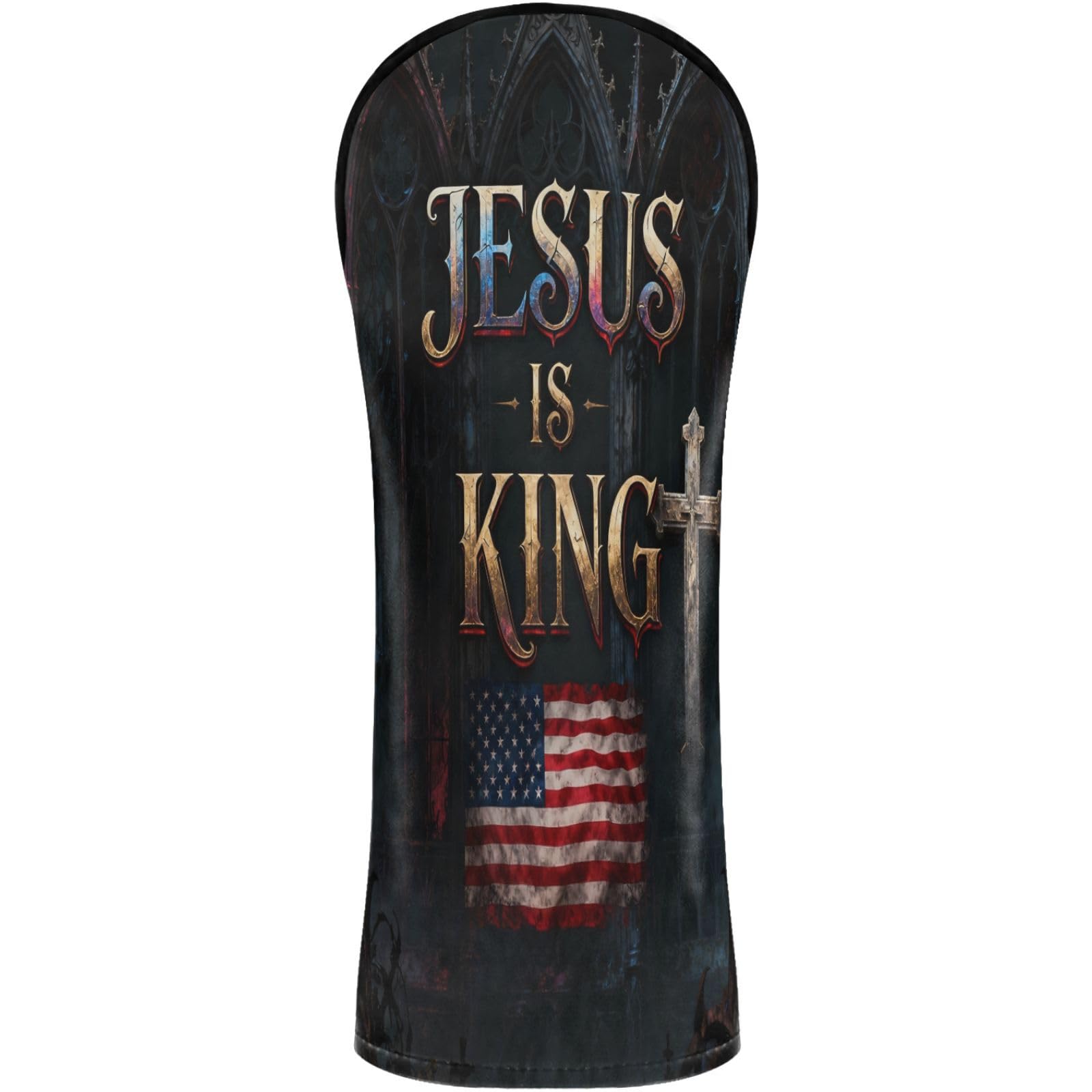 Golf Club Head Cover Headcover with Interchangeable No. Tags for Woods and Driver Fairway Hybrid Gothic is King