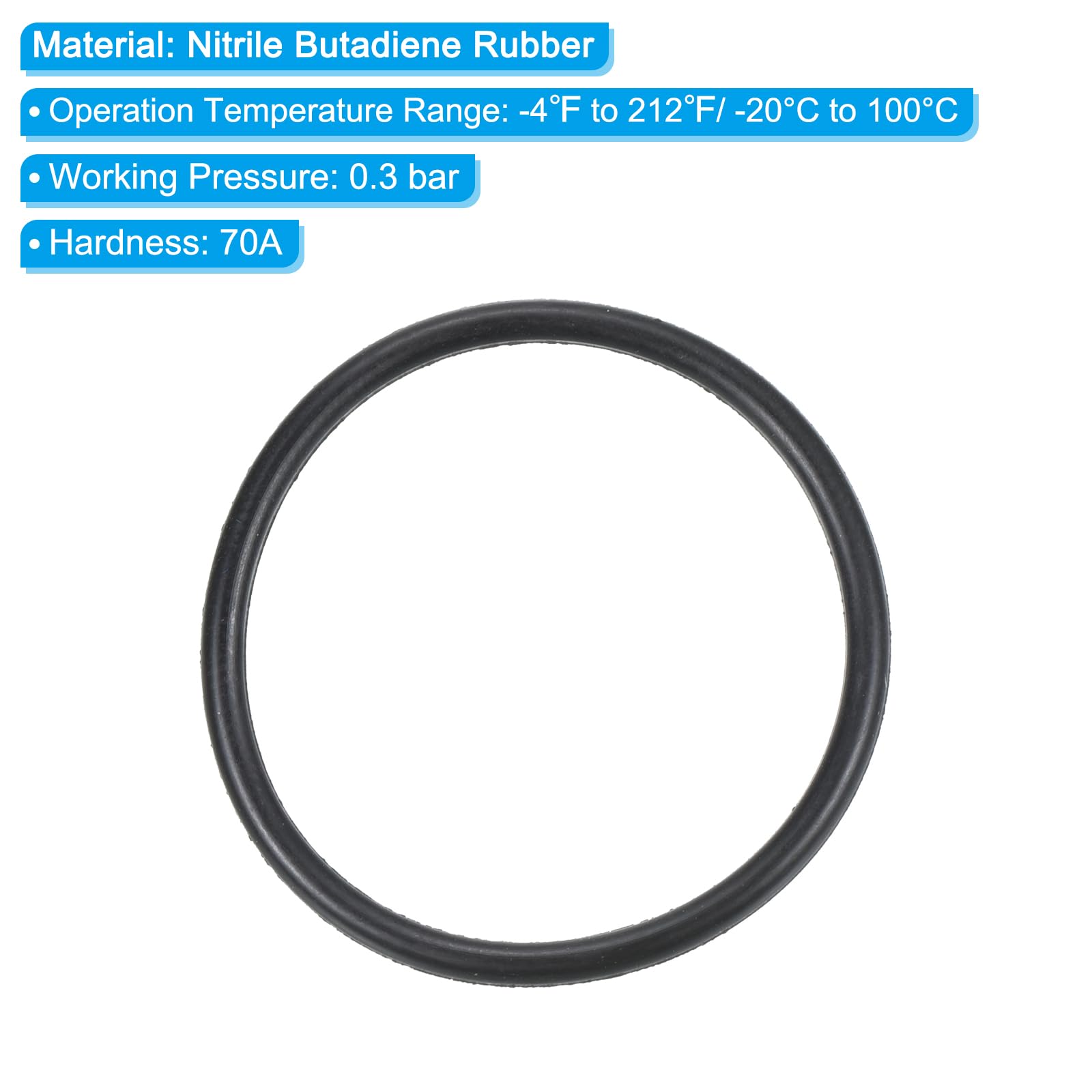 PATIKIL Nitrile Gomma O-Ring 33mm OD x 29mm ID x 2mm Larghezza, 25 Pezzi Metrico Sigillatura Guarnizione Anelli Rubinetti per Rubinetto Idraulica Automobilismo Riparazione, Nero