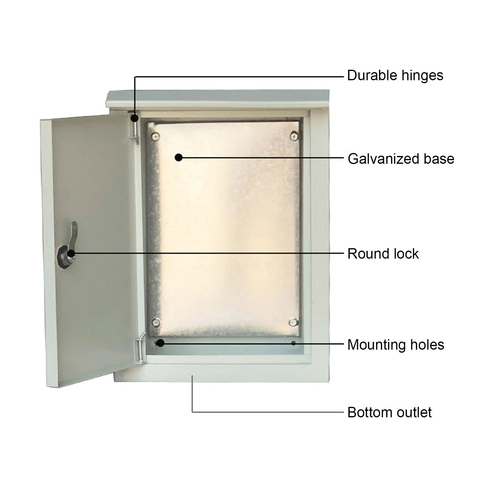 Cajas Eléctricas De Acero Laminado En Frío A Prueba De Agua, Caja De Conexiones De Pared, con Placa De Montaje y Cerradura(30x40x18cm/11.8x15.7x7.1in)
