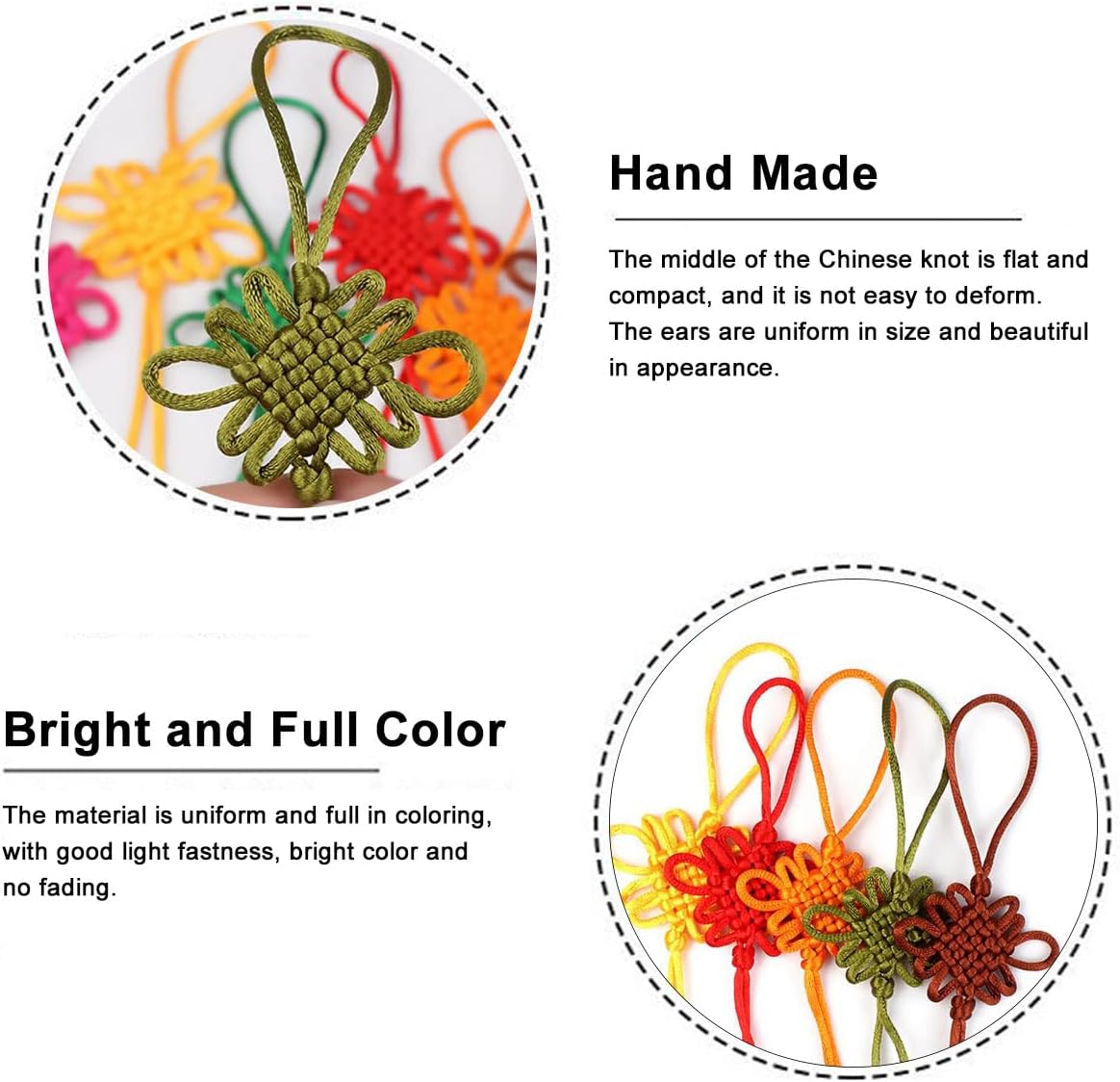100 Pcs Chinese Knot Lucky Pendant for Chinese New Year Home Decoration to Bring You Auspicious Wealth Health and Happiness