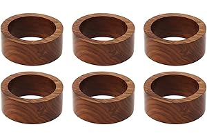 Rustic Handmade Wood Napkin Ring Set of 6