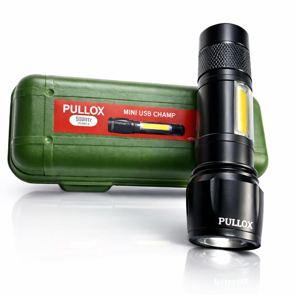 Pullox Adjustable Torch Light Tactical Flashlight + Desk Lamp with Gift Box Focus Zoom Torch Light with 3 Modes Emergency and Activities EDC 911-image-45