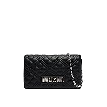 Love Moschino BORSA QUILTED PU NERO+GALV.NIKEL