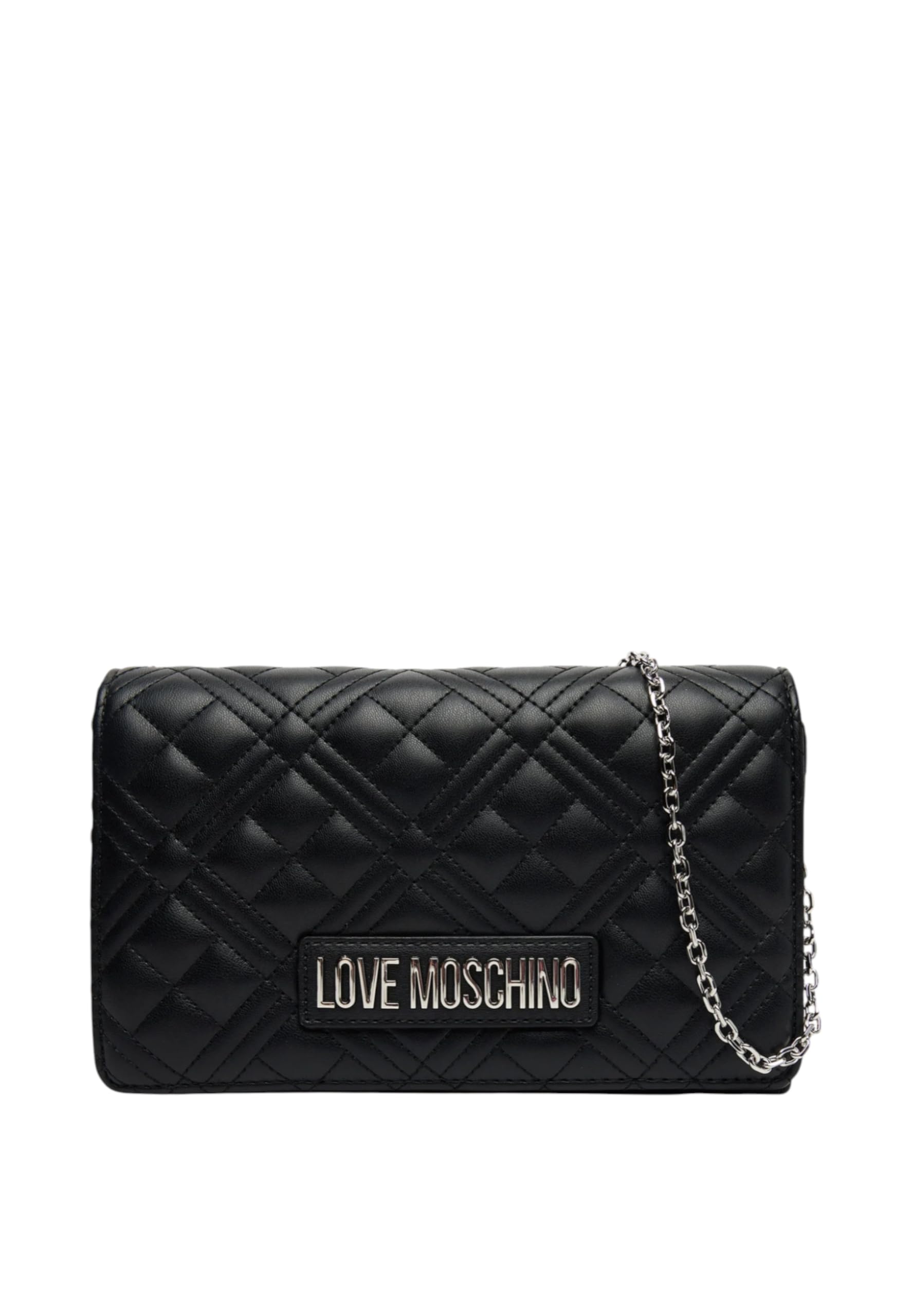 Love Moschino BORSA QUILTED PU NERO+GALV.NIKEL