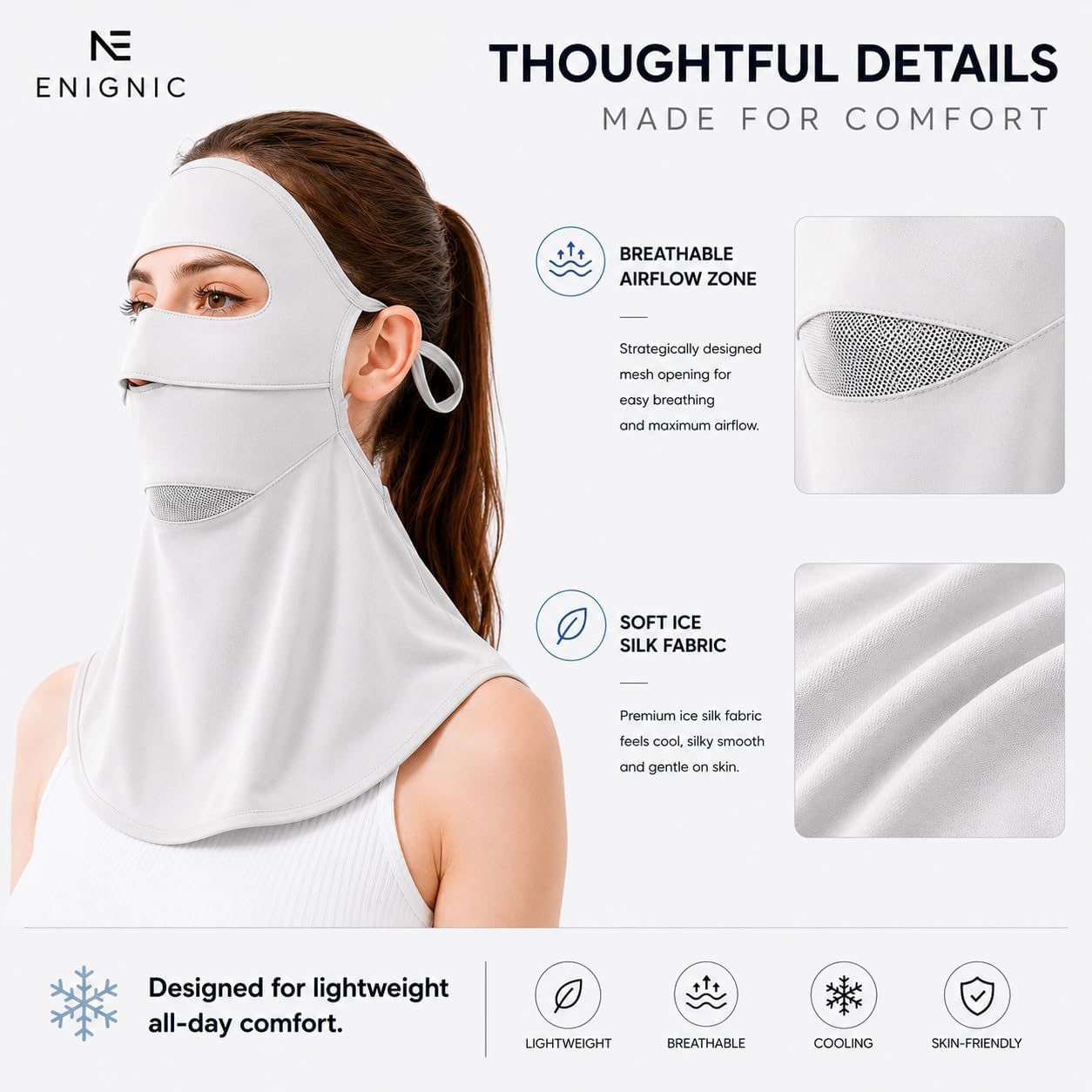 Face Cover for Sun Protection UPF 50+ UV Face Mask, UV Face Shield for Golf, Hiking Fishing & Outdoors Breathable