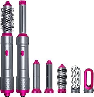 TAHSHINE 5 in 1 Hair Styler, Blow Dryer Brush,Hair Dryer Brush Negative Ionic Electric, Detachable Brush Heads Comb for Straightening Automatic Curling Styling,Auto Wrap Curler,Hair wrap Hair Styler