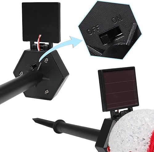 Miniatura 6 de X-Boyouth Luces solares de muñeco de nieve para decoración de exteriores, 2 piezas de muñeco de nieve para exteriores, adorno de paisaje para patio,