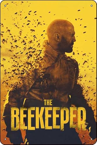 Filmposter "The Beekeeper" (2024), Wandkunst, Blechschilder, Retro-Garagenschild, dekorativ, Wohnzimmer, Büro, Hotel, Café, Bar, 30,5 x 20,3 cm