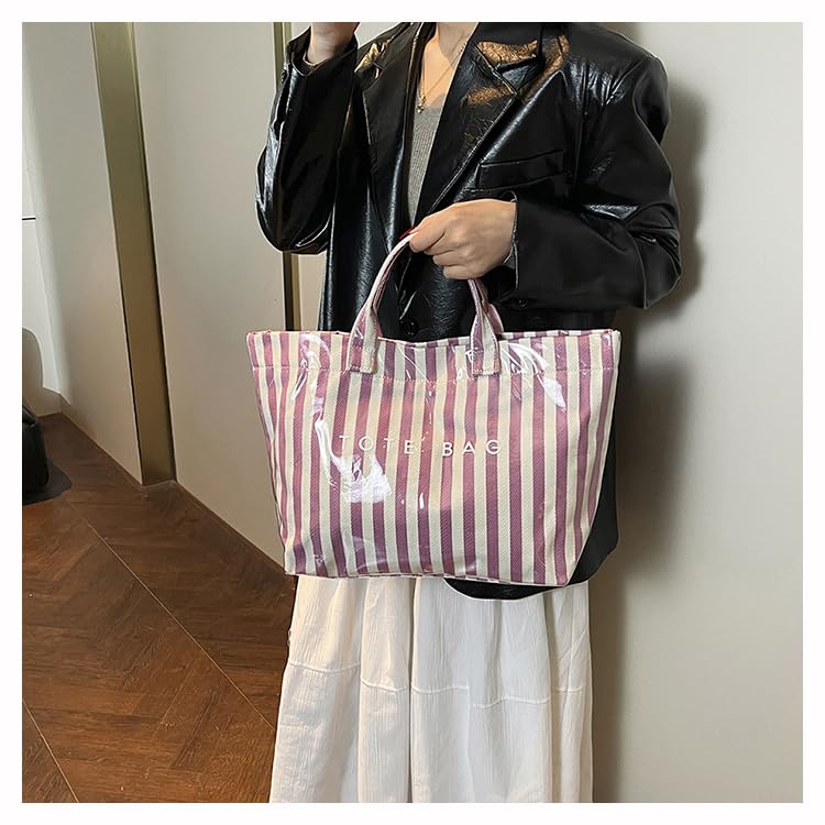 Image of Lushandy PVC Tote Bag for Women Jelly Beach Bag Top Handle Hobo Handbag | Water-Resistant, Wipe Clean, Lightweight