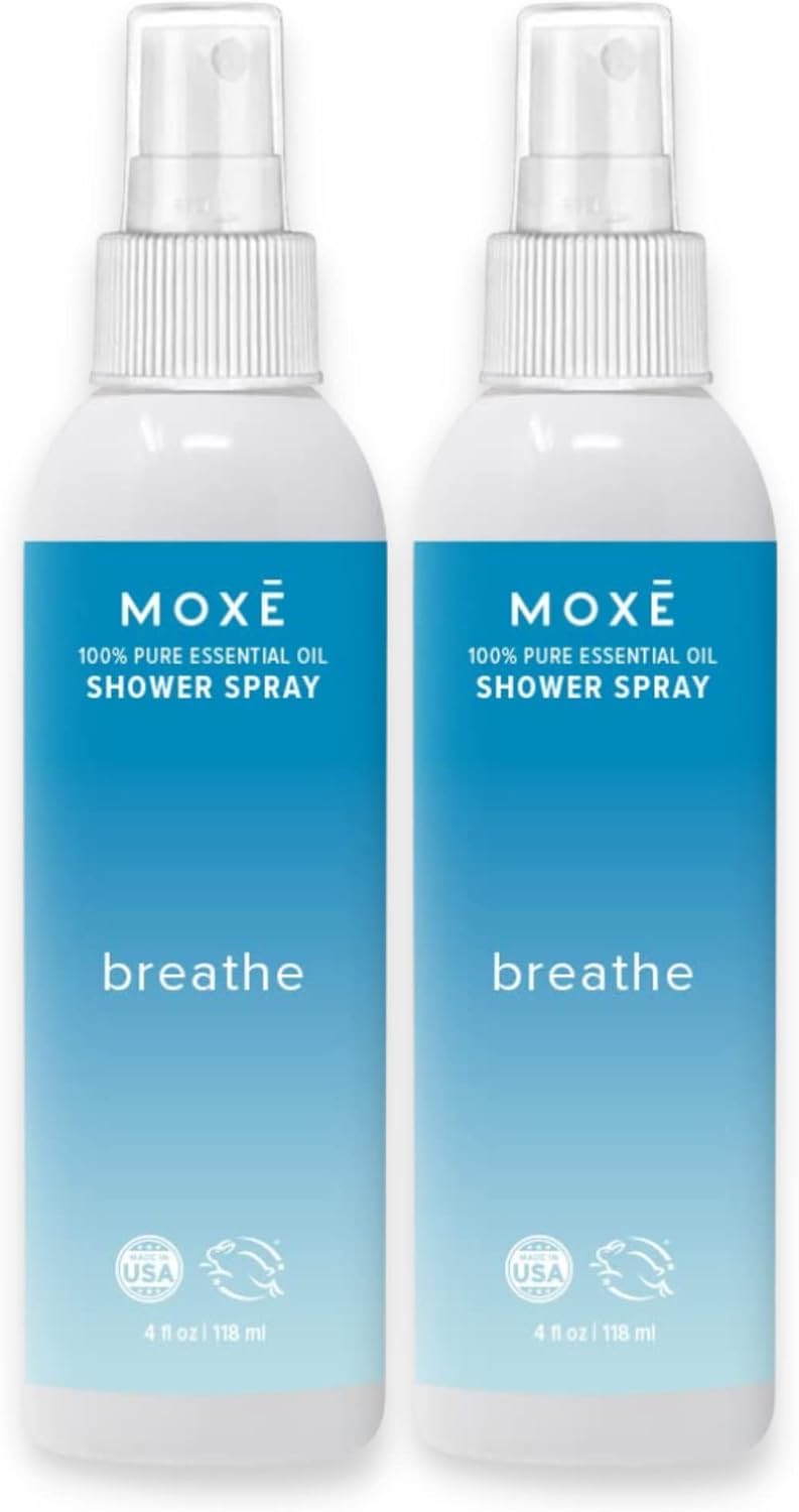 MOXE Shower Mist - Breathe Aromatherapy (4 Fl Oz, Pack of 2)