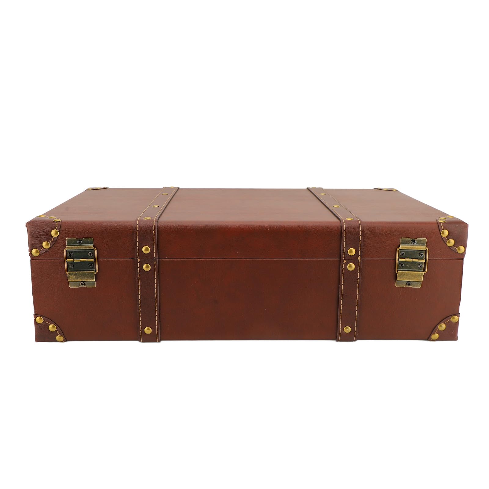 Mini Valigia in Pelle Vintage Piccola da Trasporto con Chiusura in Lega