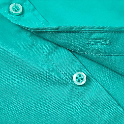 Image of Boys' Button Down Dress Shirts Kids Long Sleeve Solid Collared Uniform Shirt for Toddler Boy (Size 2T-20)
