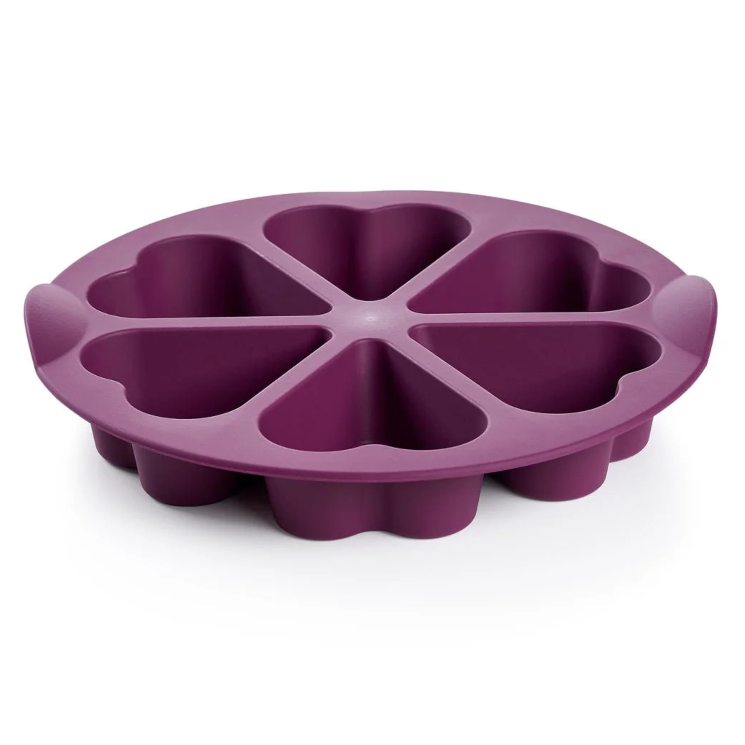 Tupperware Moule 6 Cœurs Silicone Platine Sans BPA - Pâtisserie Anniversaire Saint-Valentin Fête - Démoulage Facile Intérieur Brillant - 23 cm - Idéal Famille Maison Qualité Professionnelle