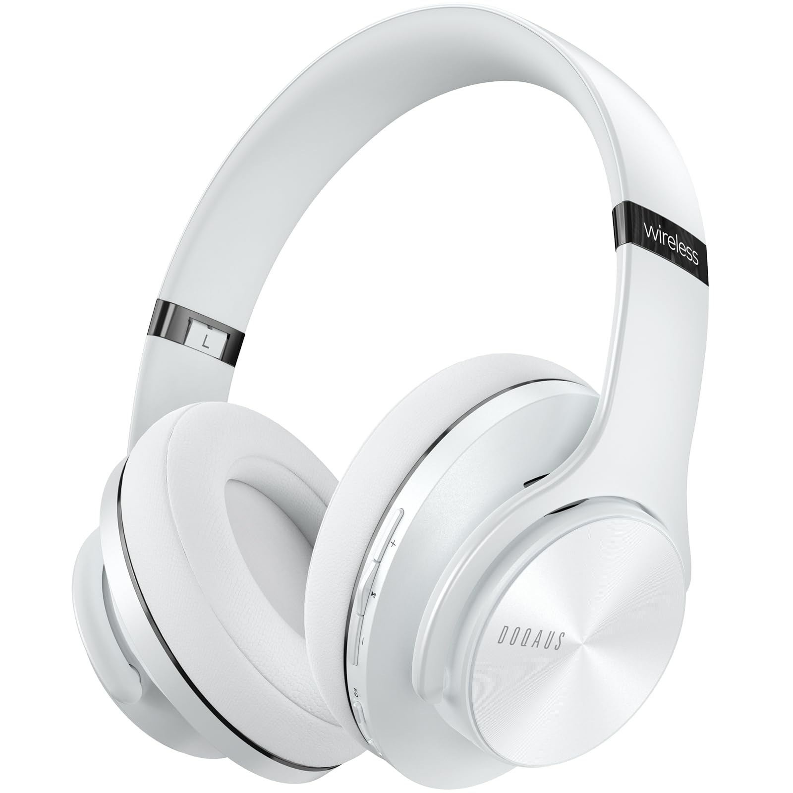 DOQAUS Bluetooth Headphones Over Ear, 90H Playtime Wireless, 3 EQ Modes, HiFi Audio & Deep Bass, ENC Noise Isolating Mic, Soft Earpads for Phone/PC
