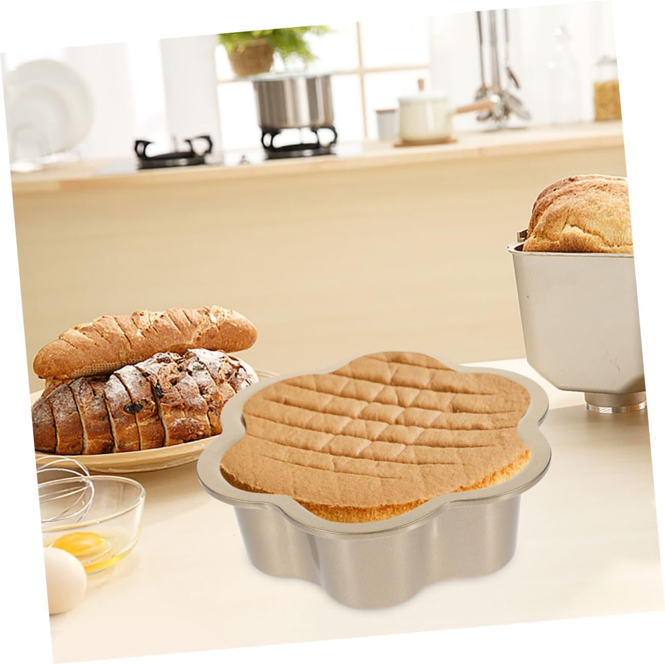 Baking Mold,Cake Pans Flower Shaped Cake Pans Non Stick Removable Bottom Baking Molds for Cheese Cake Fluted Cake Design for Birthdays and Weddings