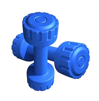 Amazon Brand - Symactive PVC Shell Fixed Dumbbells for Home Gym, Set of 2, 2 Kg, Blue - image, photos