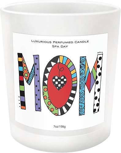 Enesco Our Name is Mud Cuppa Doodles Mom - Vela perfumada en frasco, día de spa, 7 onzas