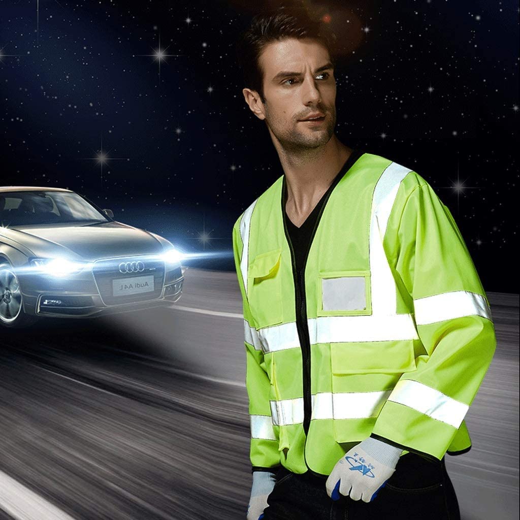Chalecos de seguridad, chalecos reflectantes de alta visibilidad, traje reflectante de manga larga, chaleco reflectante de seguridad, traje de ciclismo cálido fluorescente, chalecos reflectantes