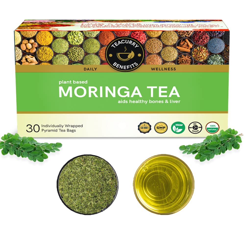 TEACURRY Moringa Tea Bags (30 Tea Bags) - Helps with Digestion, Immunity, Anti Aging | Moringa Tea Bags for Weight Management (B09JGMBH4B) Amazon Price History, Amazon Price Tracker