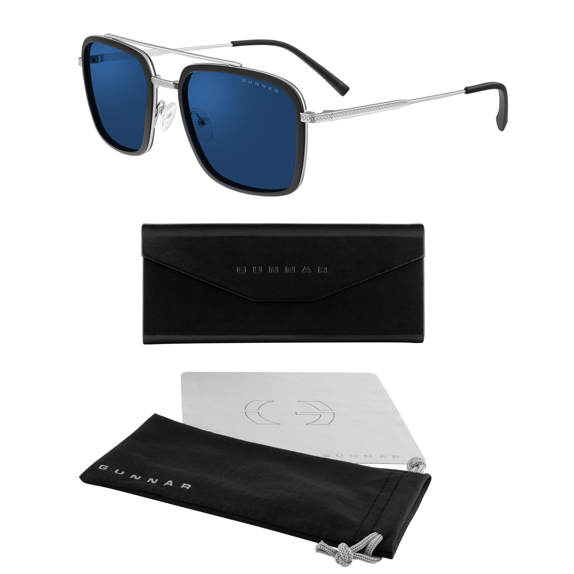 Gunnar Gafas luz azul - Barron - Acero inoxidable - Sun