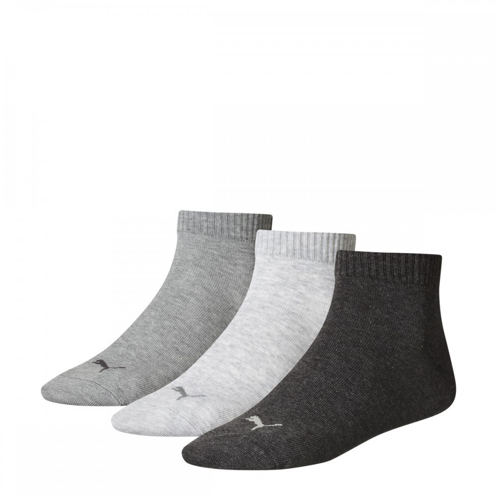 Puma Men's Grey Mix Length Quarter Sock (3 Pairs), -Uk 2.5-5