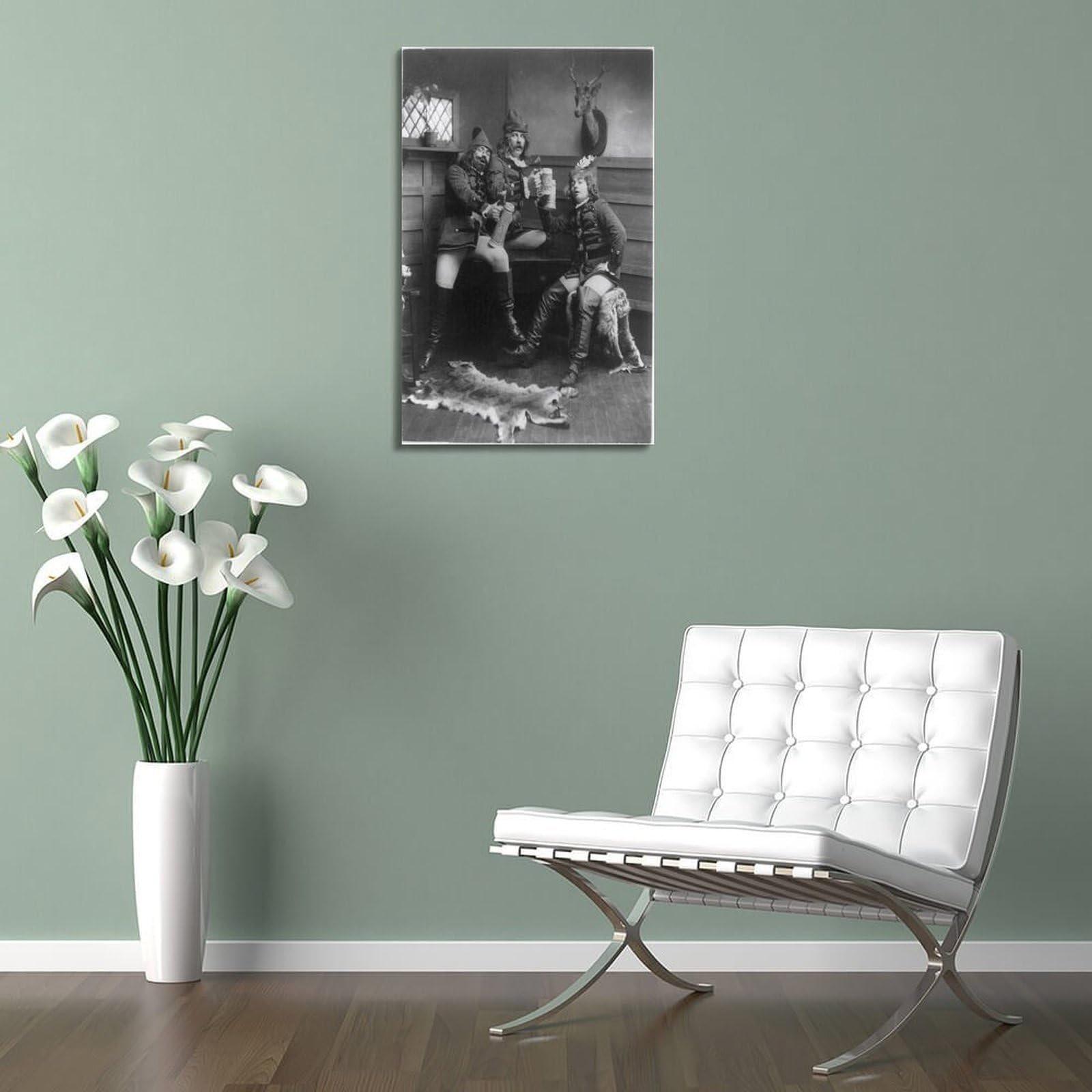 Lienzo decorativo con diseño de cerveza de prohibición en blanco y negro, para decoración de cóctel, cervecería, póster decorativo de pared e impresión artística moderna para dormitorio familiar, 60 x