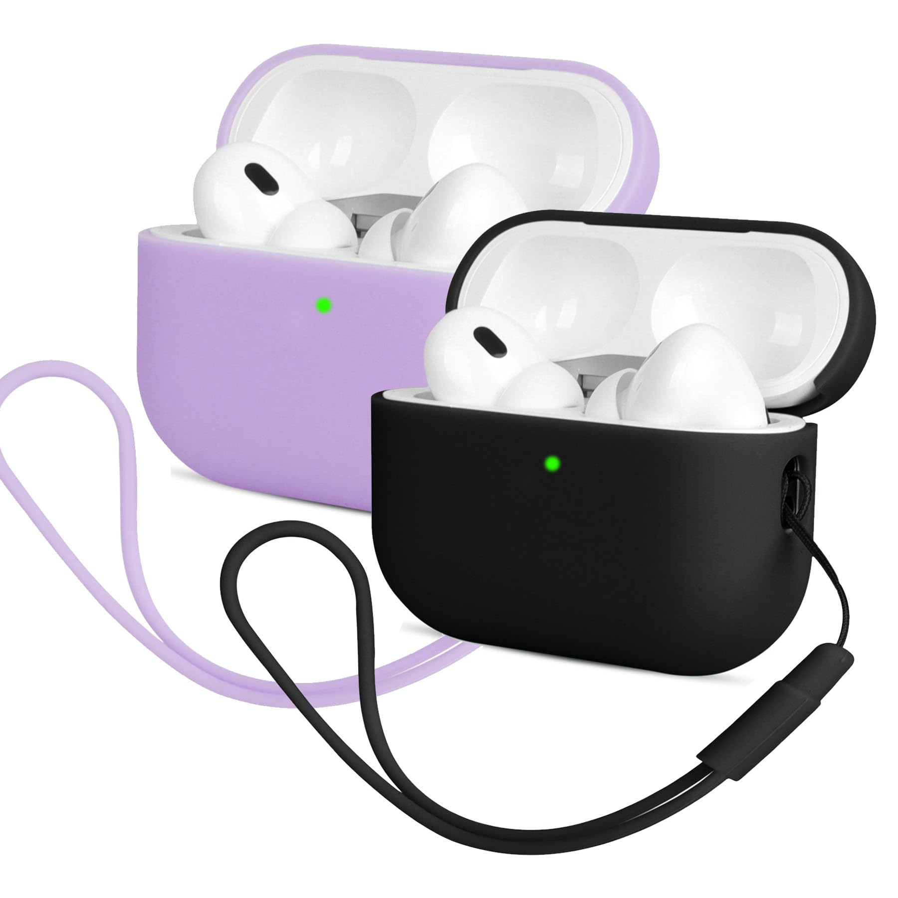 Mocarheri Funda Silicona Compatible con AirPods Pro 2.ª Generación, Ultradelgada Fundas Protectora de Silicona para AirPods Pro 2.ª Generación 2022,Menta Verde/Lavanda(2PCS) — view 19
