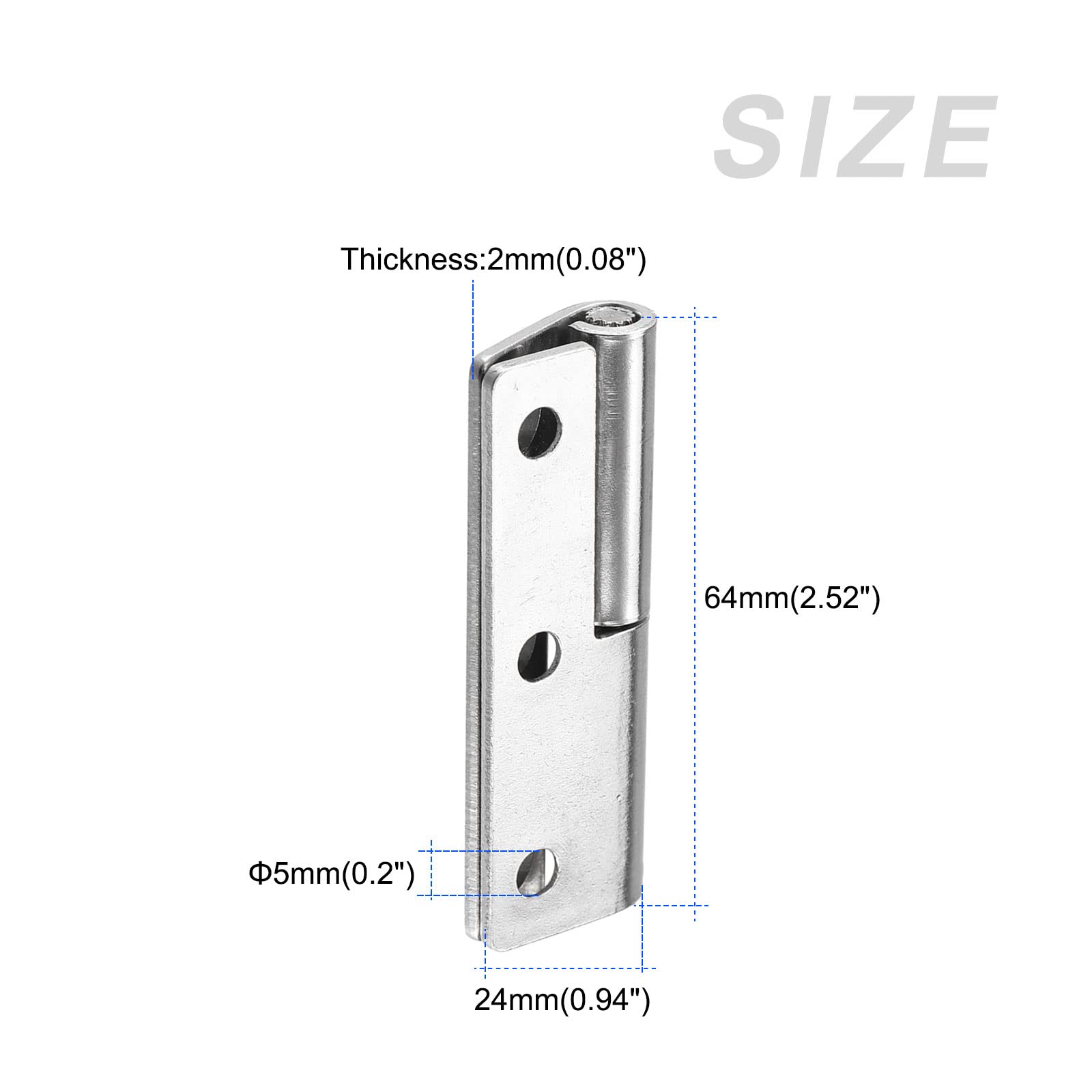 METALLIXITY Lift Off Hinge (64mm/2.5"), 304 Stainless Steel Right-Hand Slip Joint Small Flag Hinges - for Cabinet Door Silver Tone - Image 2