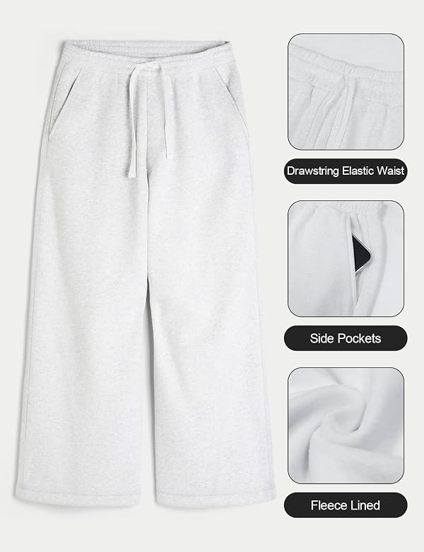 HeSaYep Men's Baggy Sweatpants Cotton Wide Leg Sweat Pants White Grey L by HeSaYep - Used condition - Image 6