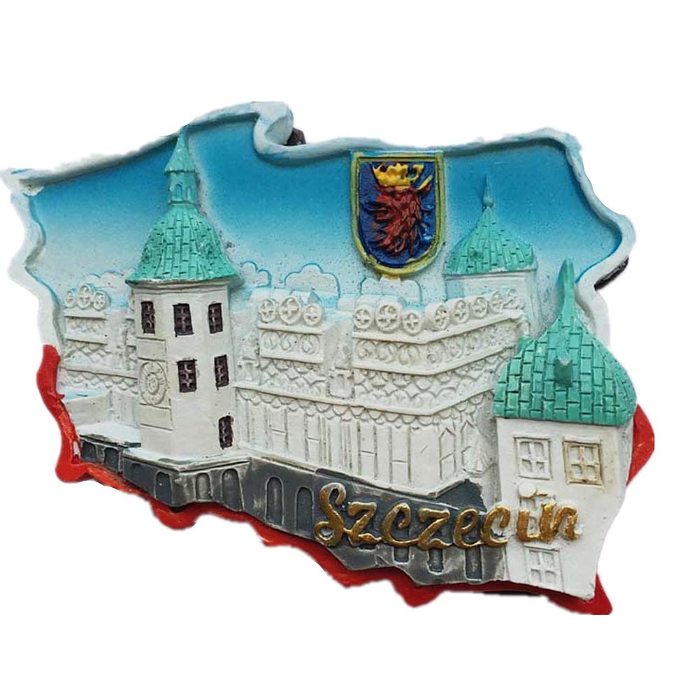 Muyu Magnet 3D Szczecin Poland Fridge Magnet Souvenir Gift,Home & Kitchen Decoration Magnetic Sticker,Szczecin Poland Refrigerator Magnet